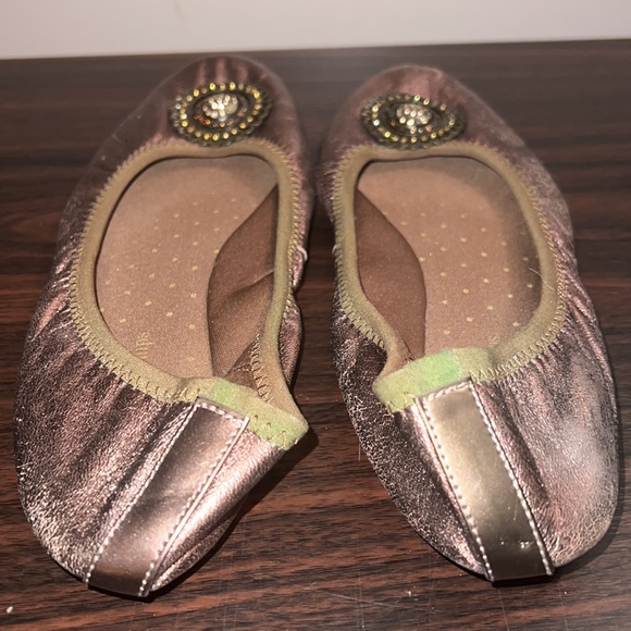 Phillip Liz Leather Bronze Colored Flats Size 8.5 - Picture 4 of 10